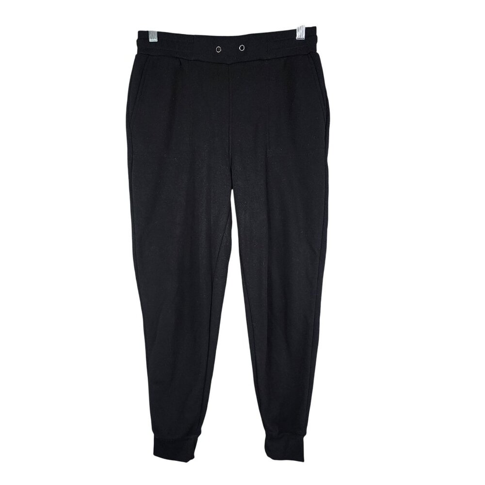 Womens Black Jane + Delancey Jogger Pants Fleece Elastic Waist Size S